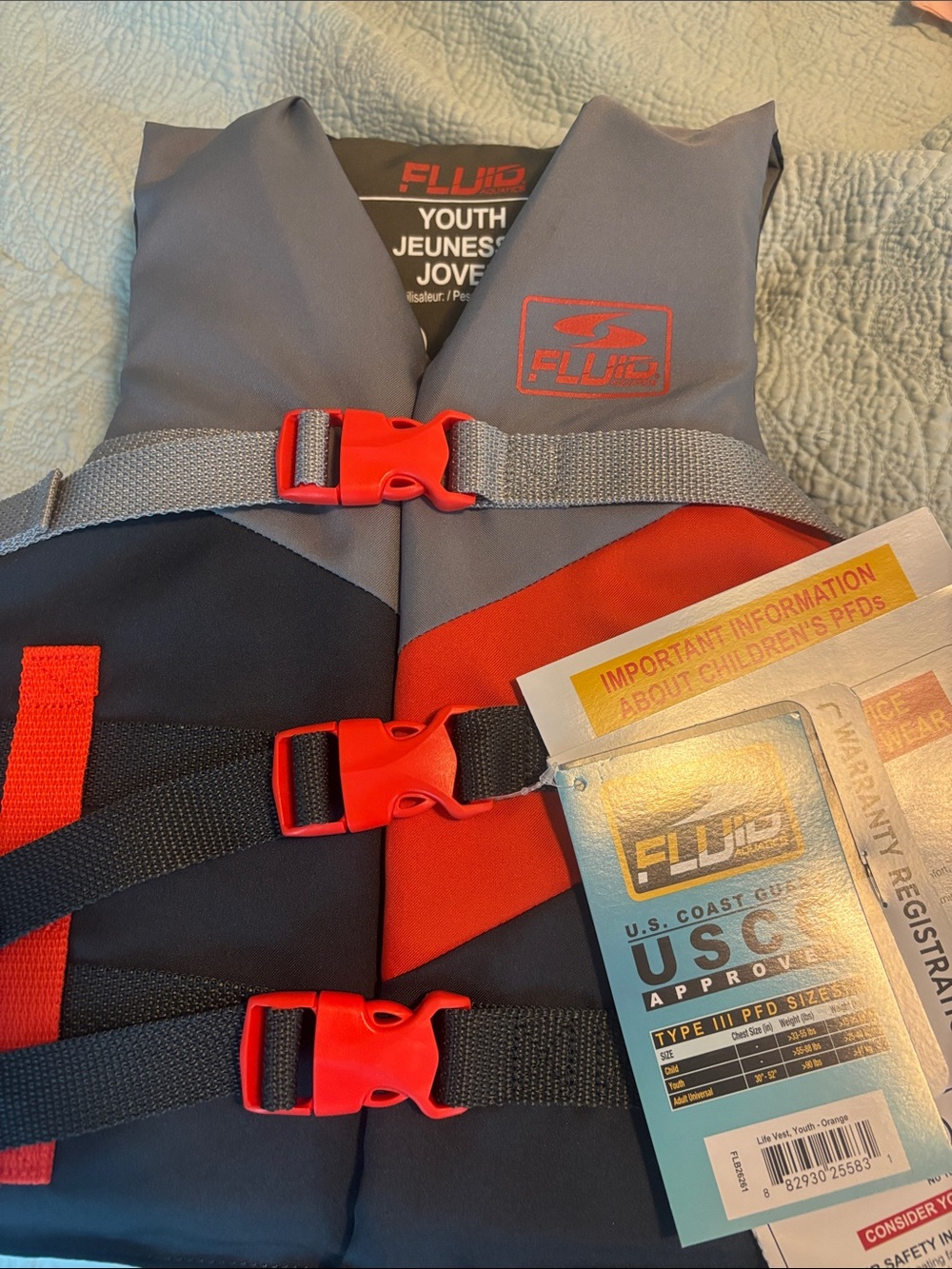 NWT Fluide Youth Swim Vest - 55 to 88 lbs